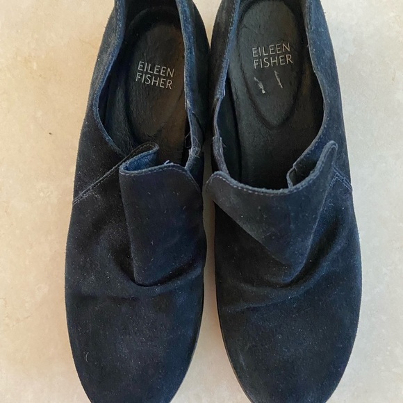 Eileen Fisher “Leaf “Bootie Black Suede Size 8 1/2, slip on - Picture 3 of 6